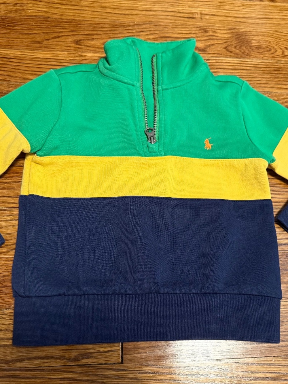 Polo Ralph Lauren Striped Quarter Zip Sweatshirt Sz 2T